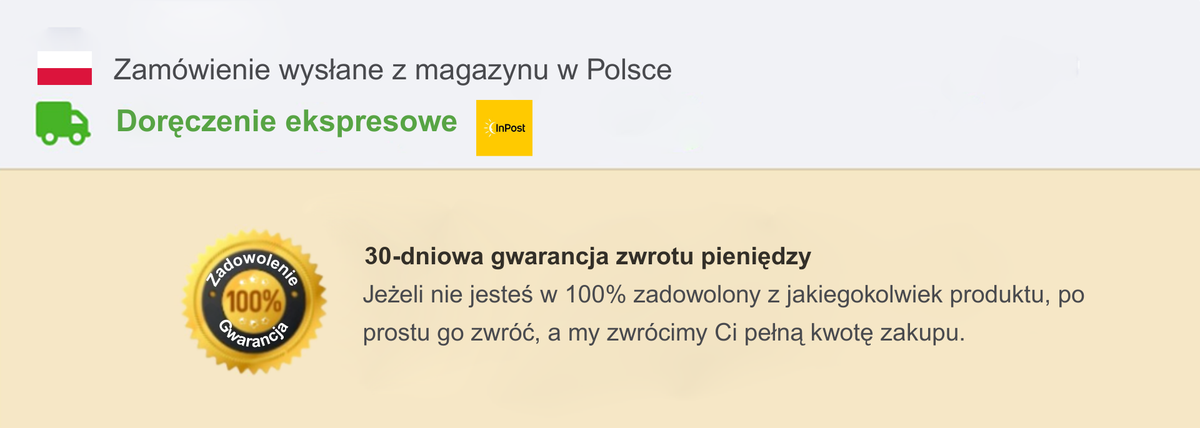 30-dniowa gwarancja zwrotu pieniędzy